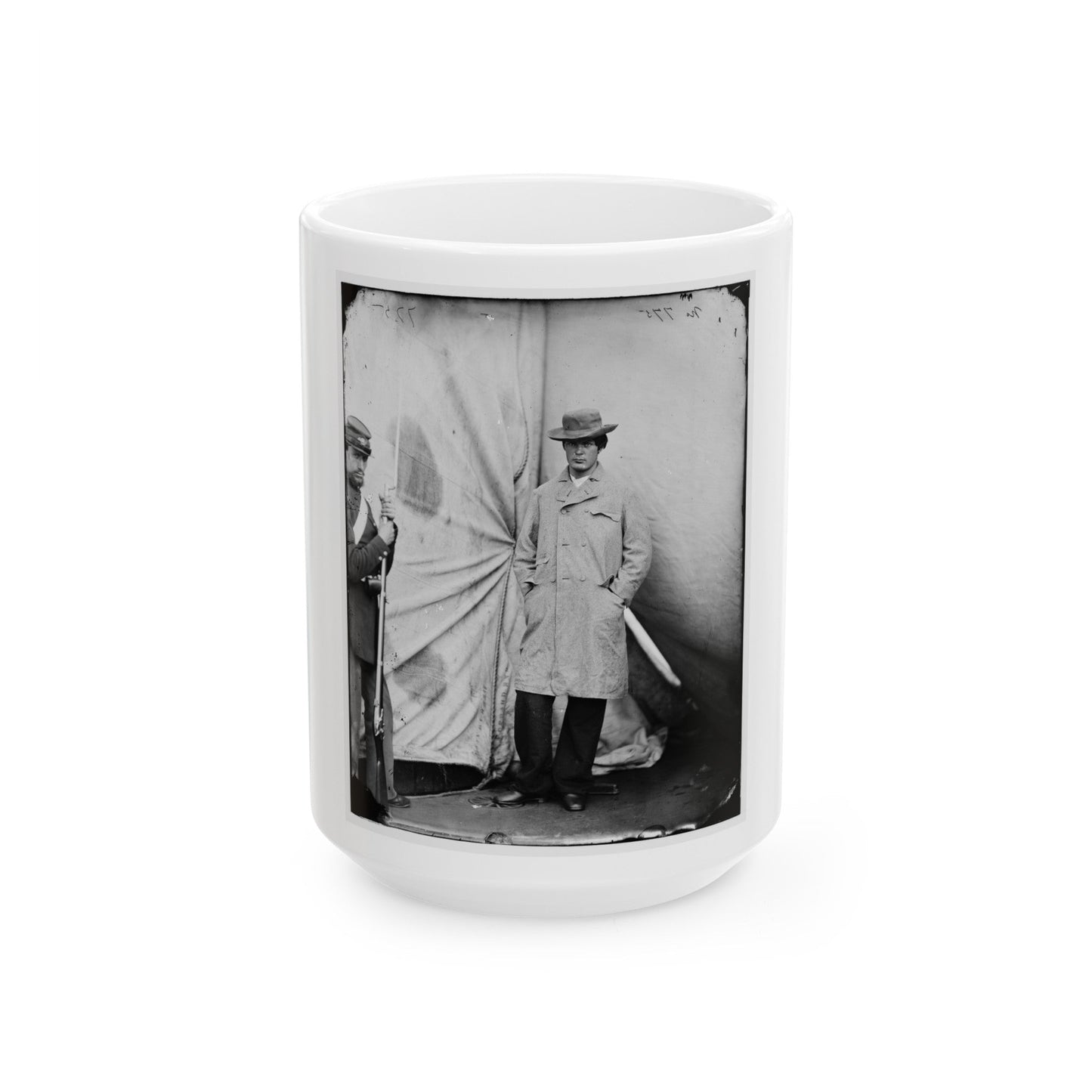 Washington Navy Yard, D.C. Lewis Payne, The Conspirator Who Attacked Secretary Seward, Standing In Overcoat And Hat (U.S. Civil War) White Coffee Mug-15oz-The Sticker Space