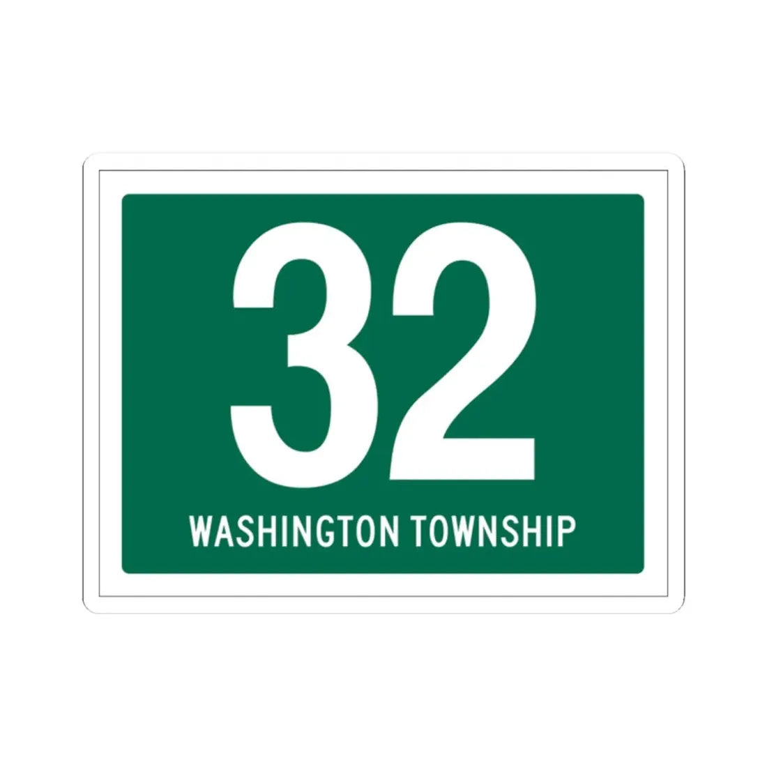 Washington Township Route 32 Paulding County Ohio (Ohio) (Road Sign) STICKER Vinyl Kiss-Cut Decal 2 Inch White - The Sticker Space