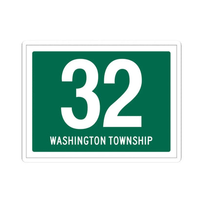 Washington Township Route 32 Paulding County Ohio (Ohio) (Road Sign) STICKER Vinyl Kiss-Cut Decal 2 Inch White - The Sticker Space