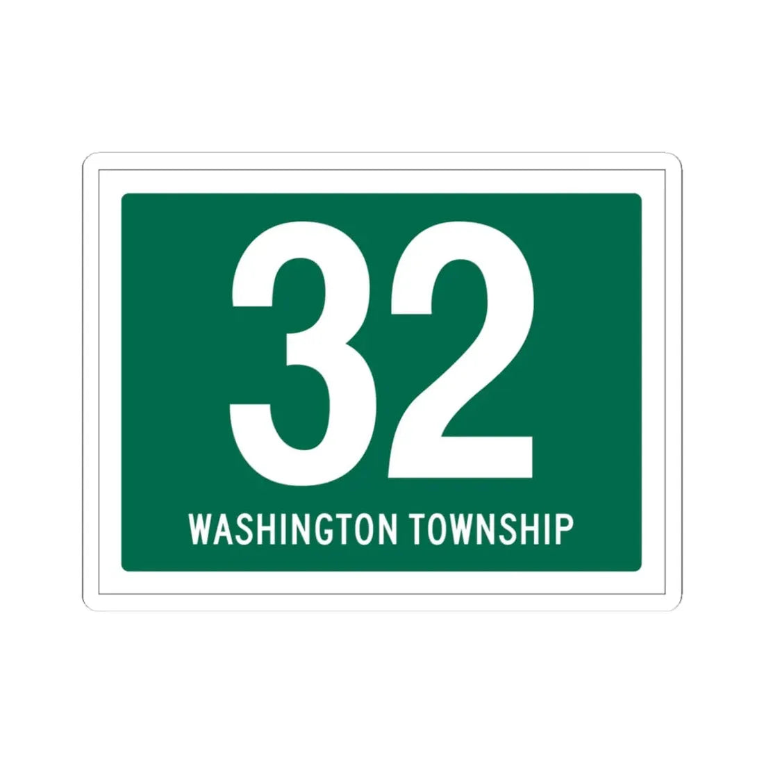 Washington Township Route 32 Paulding County Ohio (Ohio) (Road Sign) STICKER Vinyl Kiss-Cut Decal 3 Inch White - The Sticker Space