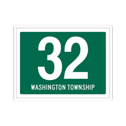 Washington Township Route 32 Paulding County Ohio (Ohio) (Road Sign) STICKER Vinyl Kiss-Cut Decal 3 Inch White - The Sticker Space