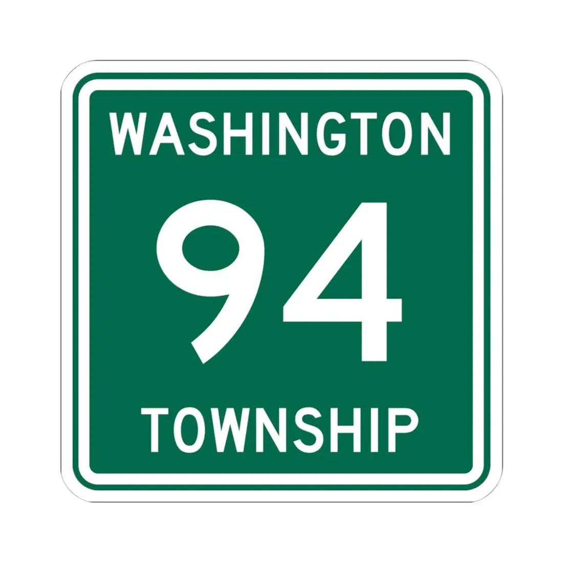 Washington Township Route 94 Logan County Ohio (Ohio) (Road Sign) STICKER Vinyl Kiss-Cut Decal 4 Inch White - The Sticker Space