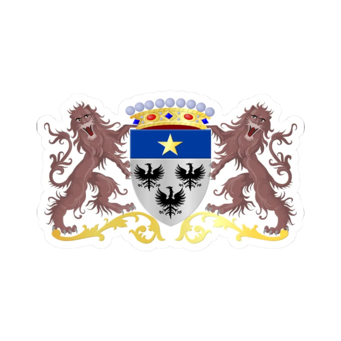 Wasseiges wapen (Belgium) (Coat of Arms) STICKER Vinyl Kiss-Cut Decal - The Sticker Space