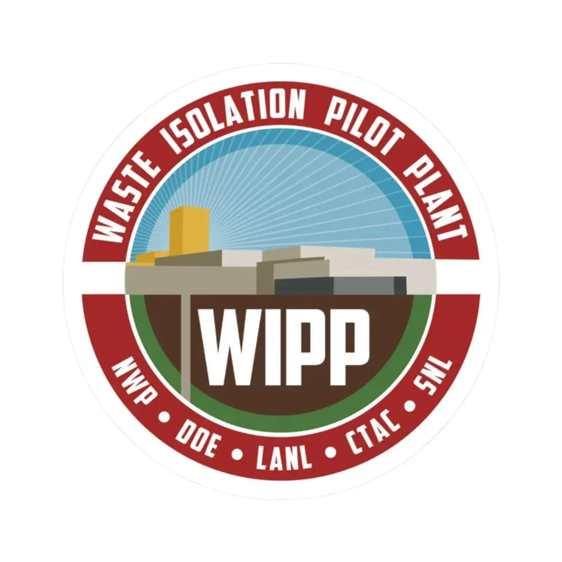 Waste Isolation Pilot Plant - STICKER Vinyl Kiss-Cut Decal 2 Inch White - The Sticker Space