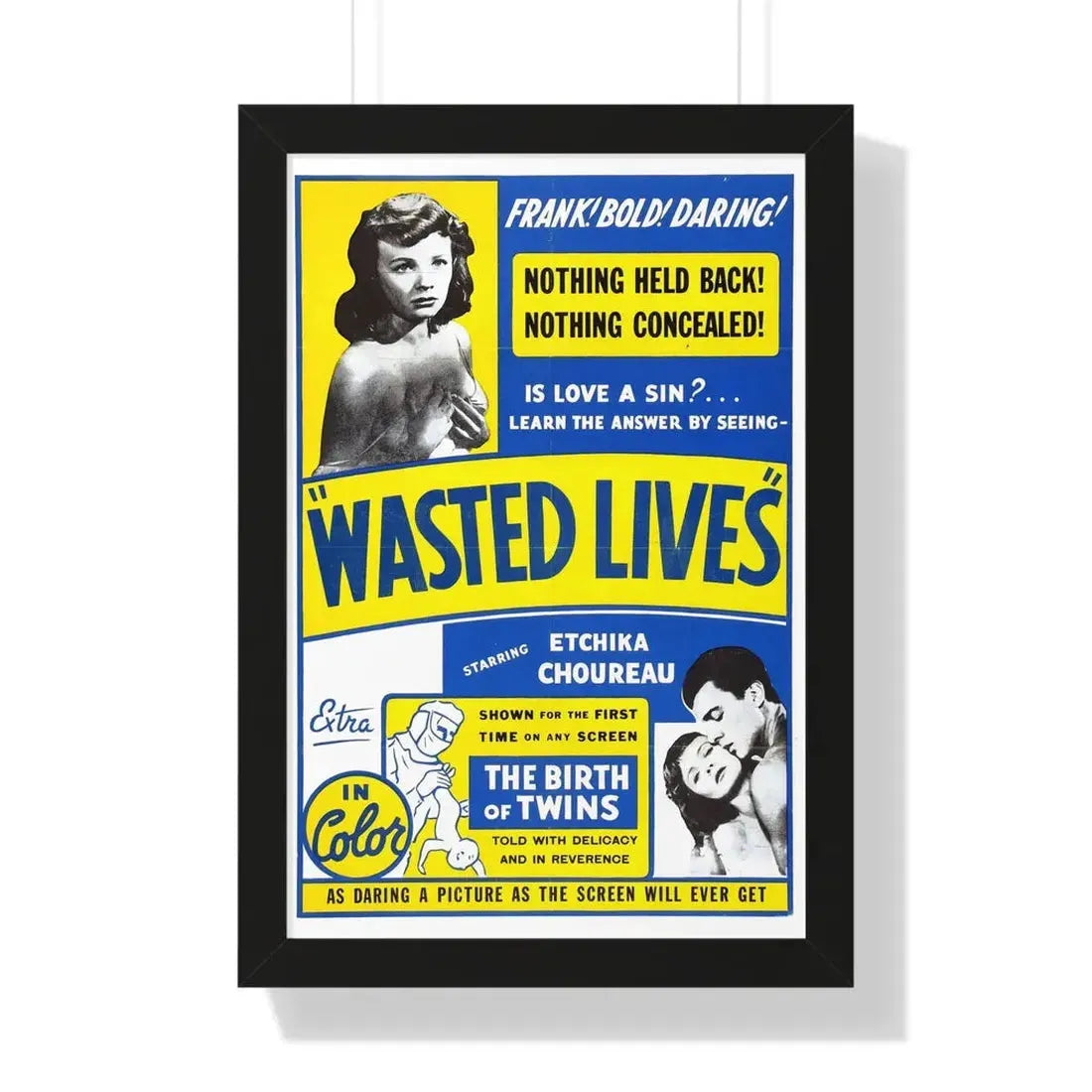 WASTED LIVES 1957 - Framed Movie Poster 16″ x 24″ Black - The Sticker Space