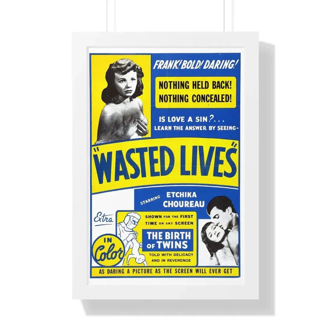 WASTED LIVES 1957 - Framed Movie Poster 16″ x 24″ White - The Sticker Space
