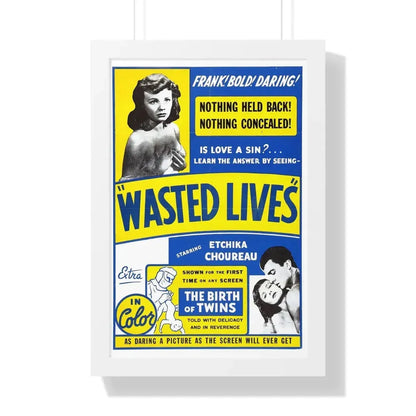 WASTED LIVES 1957 - Framed Movie Poster 16″ x 24″ White - The Sticker Space