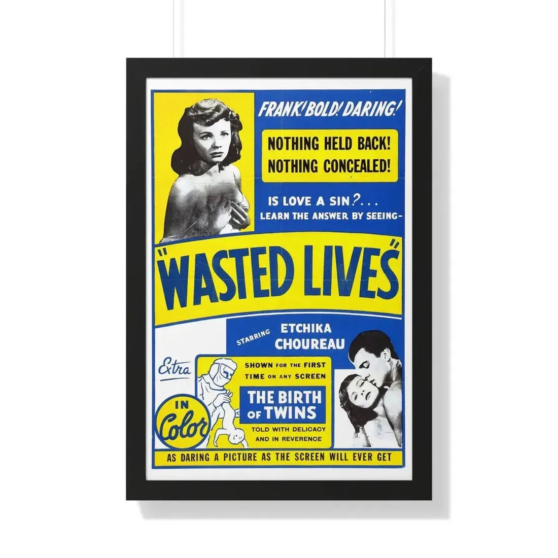 WASTED LIVES 1957 - Framed Movie Poster 20" x 30" Black - The Sticker Space