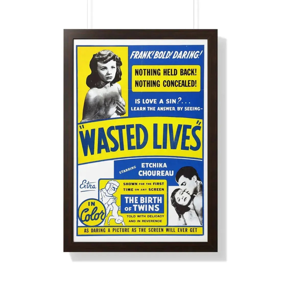 WASTED LIVES 1957 - Framed Movie Poster 20" x 30" Walnut - The Sticker Space
