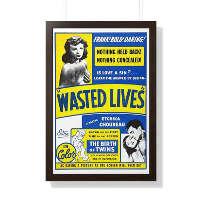 WASTED LIVES 1957 - Framed Movie Poster 20" x 30" Walnut - The Sticker Space