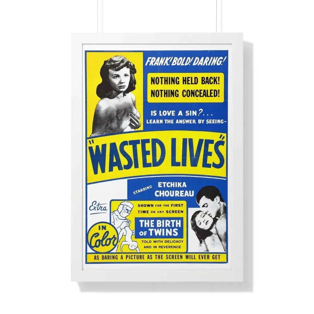 WASTED LIVES 1957 - Framed Movie Poster 20" x 30" White - The Sticker Space
