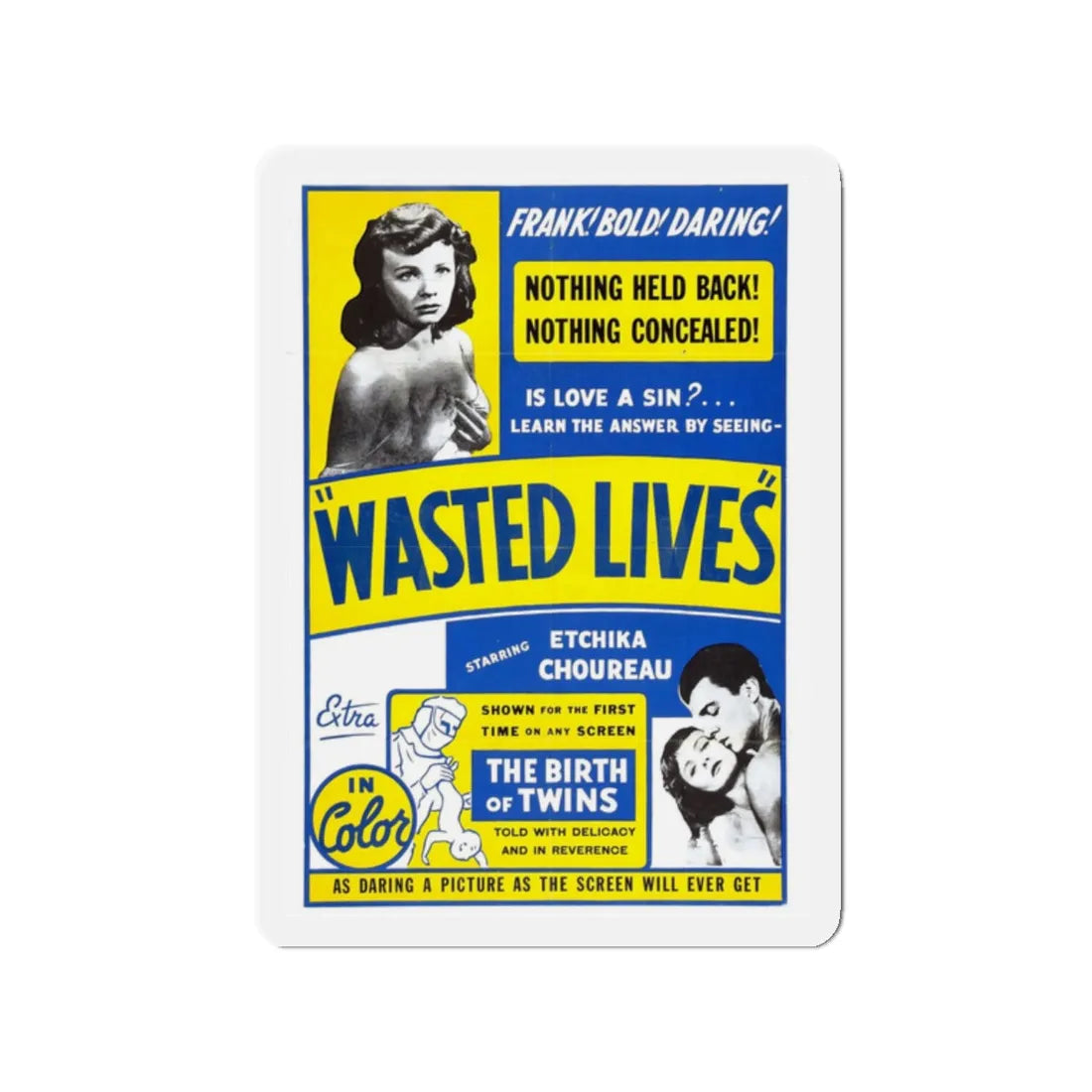 WASTED LIVES 1957 Movie Poster - Refrigerator Magnet 2 Inch - The Sticker Space