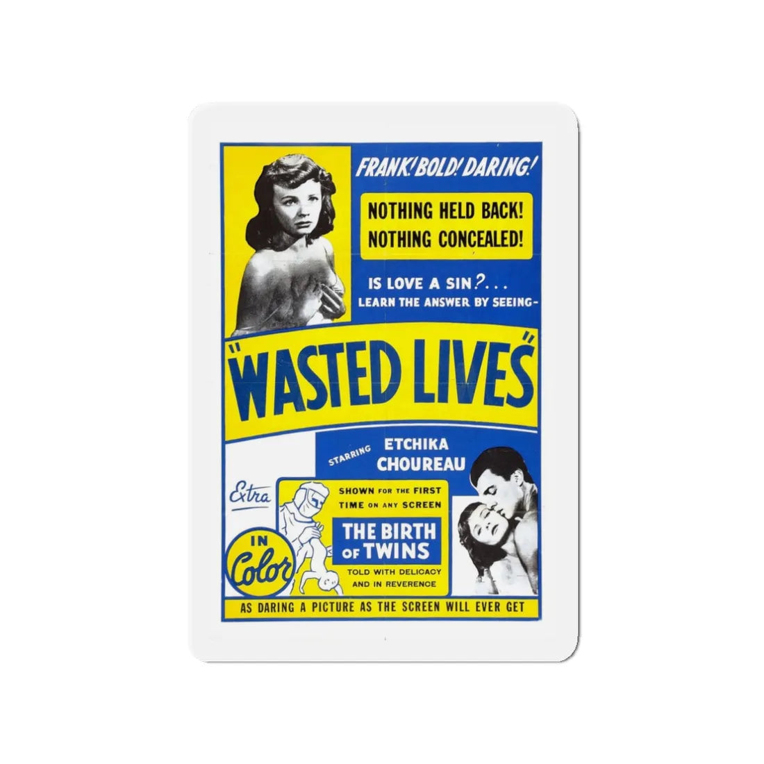 WASTED LIVES 1957 Movie Poster - Refrigerator Magnet 3 Inch - The Sticker Space