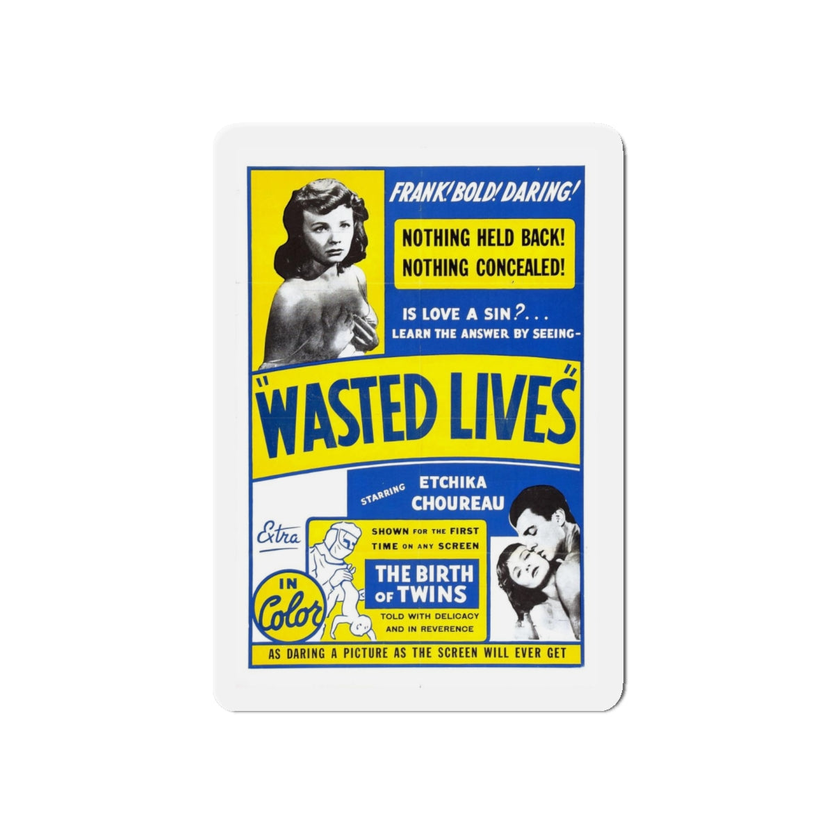 WASTED LIVES 1957 Movie Poster - Refrigerator Magnet-5" x 5"-The Sticker Space