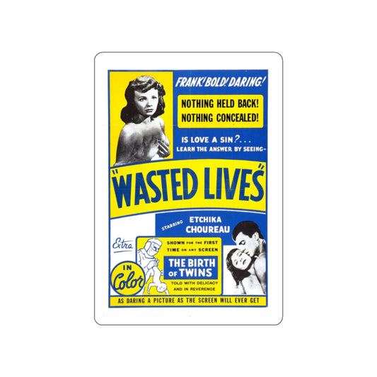 WASTED LIVES 1957 Movie Poster STICKER Vinyl Die-Cut Decal-White-The Sticker Space
