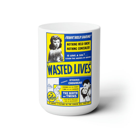 WASTED LIVES 1957 Movie Poster - White Coffee Cup 15oz-15oz-The Sticker Space