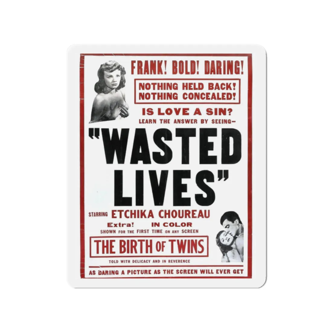 WASTED LIVES (2) 1957 Movie Poster - Refrigerator Magnet 2 Inch - The Sticker Space