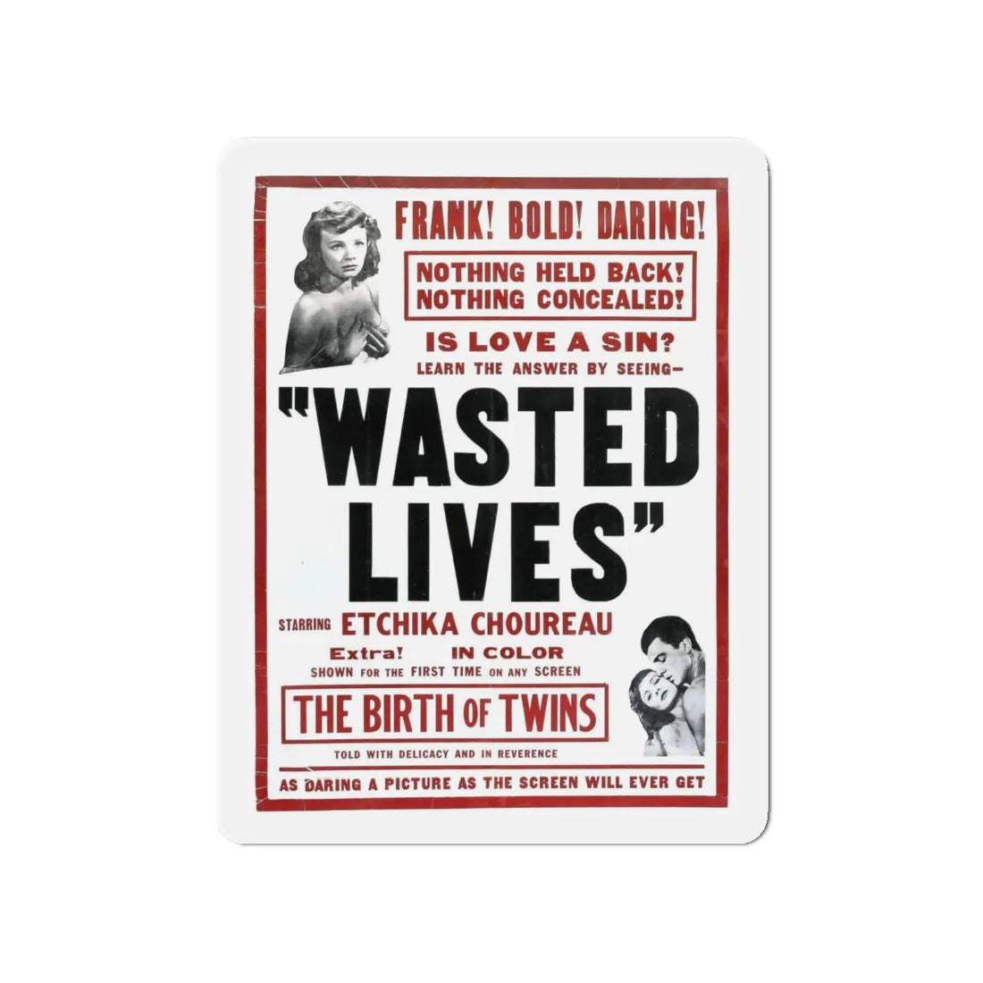 WASTED LIVES (2) 1957 Movie Poster - Refrigerator Magnet 4 Inch - The Sticker Space