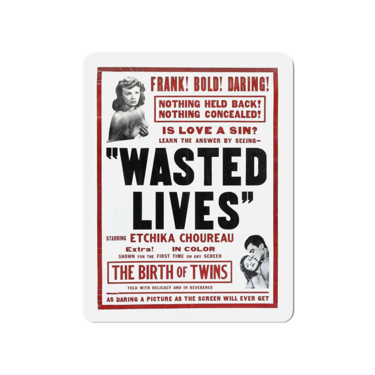 WASTED LIVES (2) 1957 Movie Poster - Refrigerator Magnet-4" x 4"-The Sticker Space