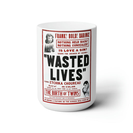 WASTED LIVES (2) 1957 Movie Poster - White Coffee Cup 15oz-15oz-The Sticker Space