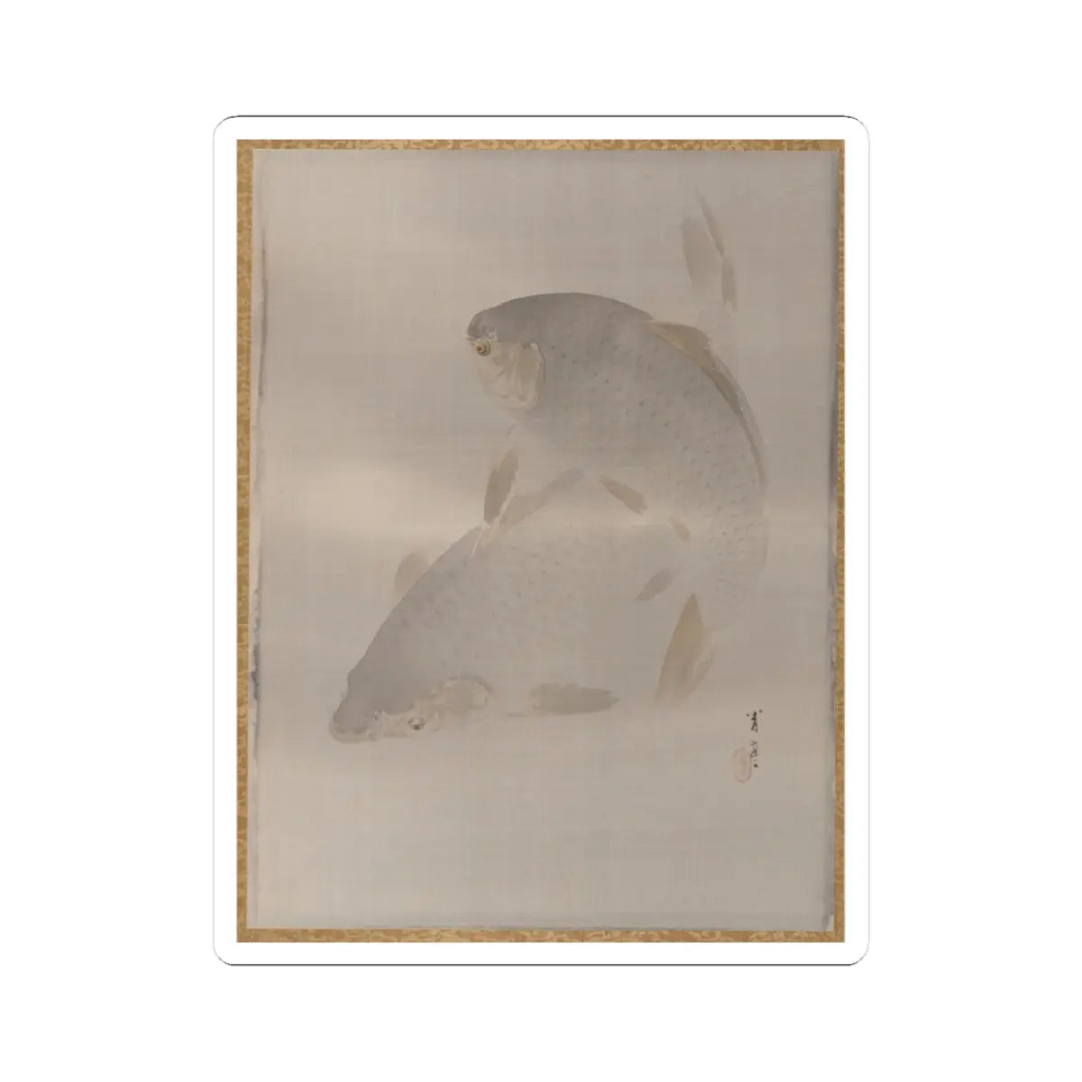 Watanabe Seitei - Carp swimming - ca. 1887 - STICKER Vinyl Kiss-Cut Decal