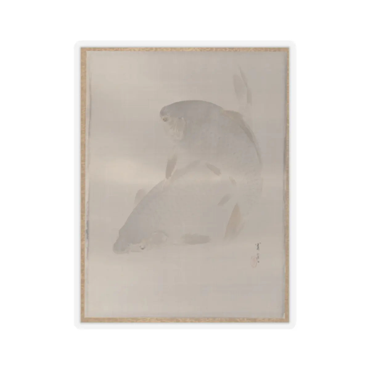 Watanabe Seitei - Carp swimming - ca. 1887 - STICKER Vinyl Kiss-Cut Decal