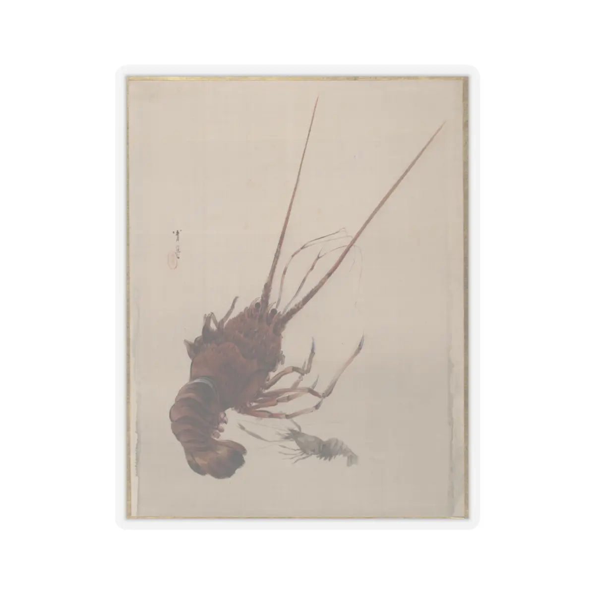 Watanabe Seitei - Crayfish - ca. 1887 - STICKER Vinyl Kiss-Cut Decal