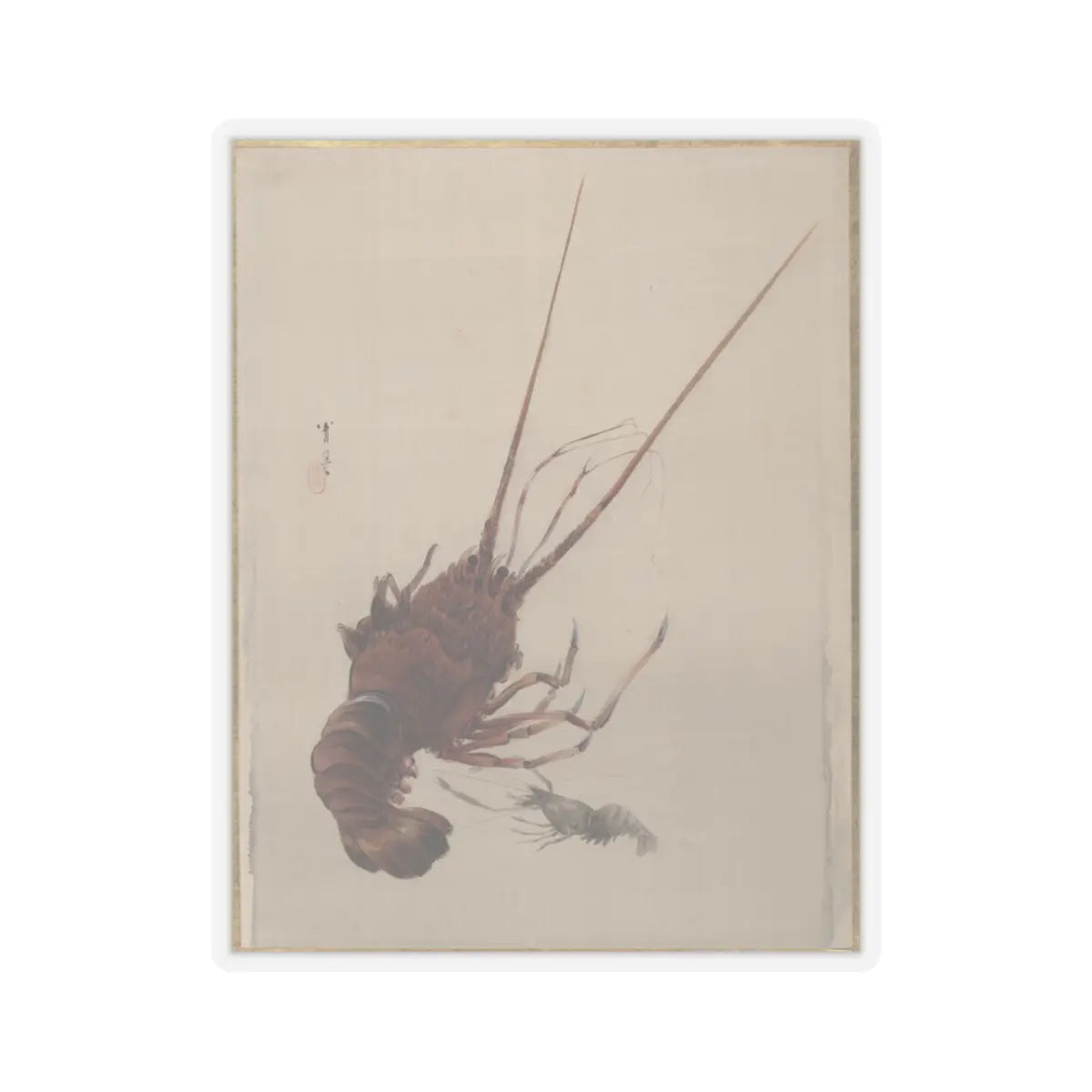 Watanabe Seitei - Crayfish - ca. 1887 - STICKER Vinyl Kiss-Cut Decal