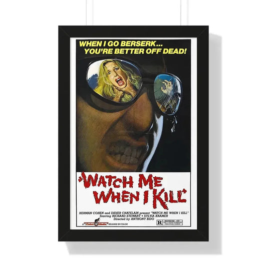 WATCH ME WHEN I KILL 1977 - Framed Movie Poster 16″ x 24″ Black - The Sticker Space