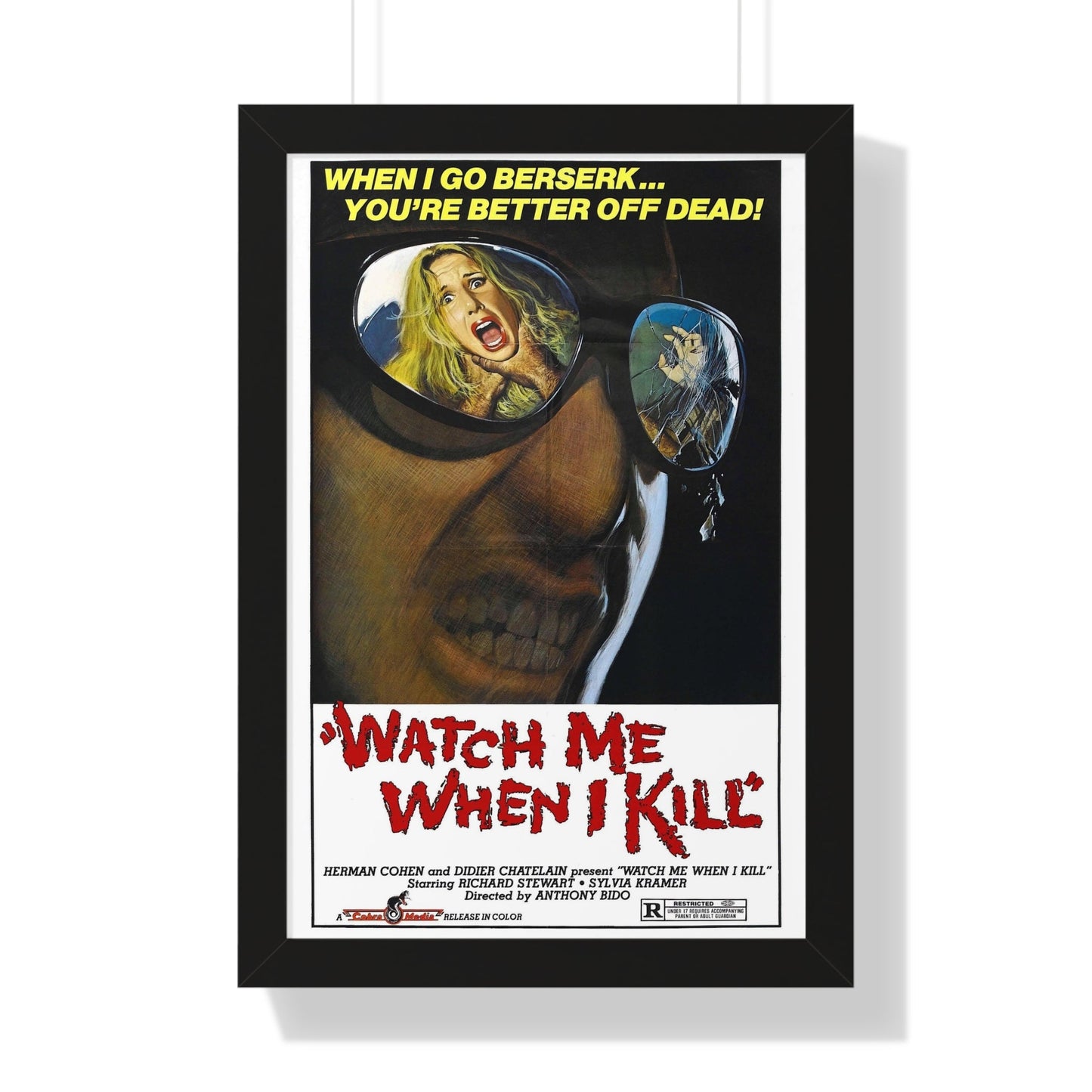 WATCH ME WHEN I KILL 1977 - Framed Movie Poster-16″ x 24″-The Sticker Space