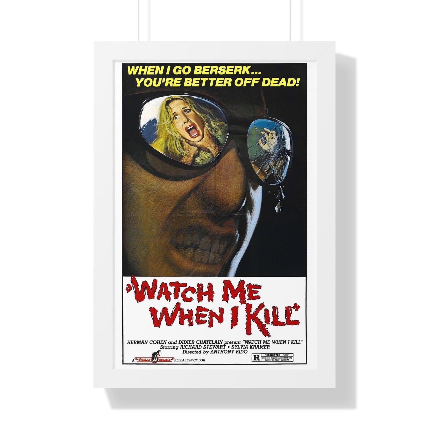 WATCH ME WHEN I KILL 1977 - Framed Movie Poster-16″ x 24″-The Sticker Space