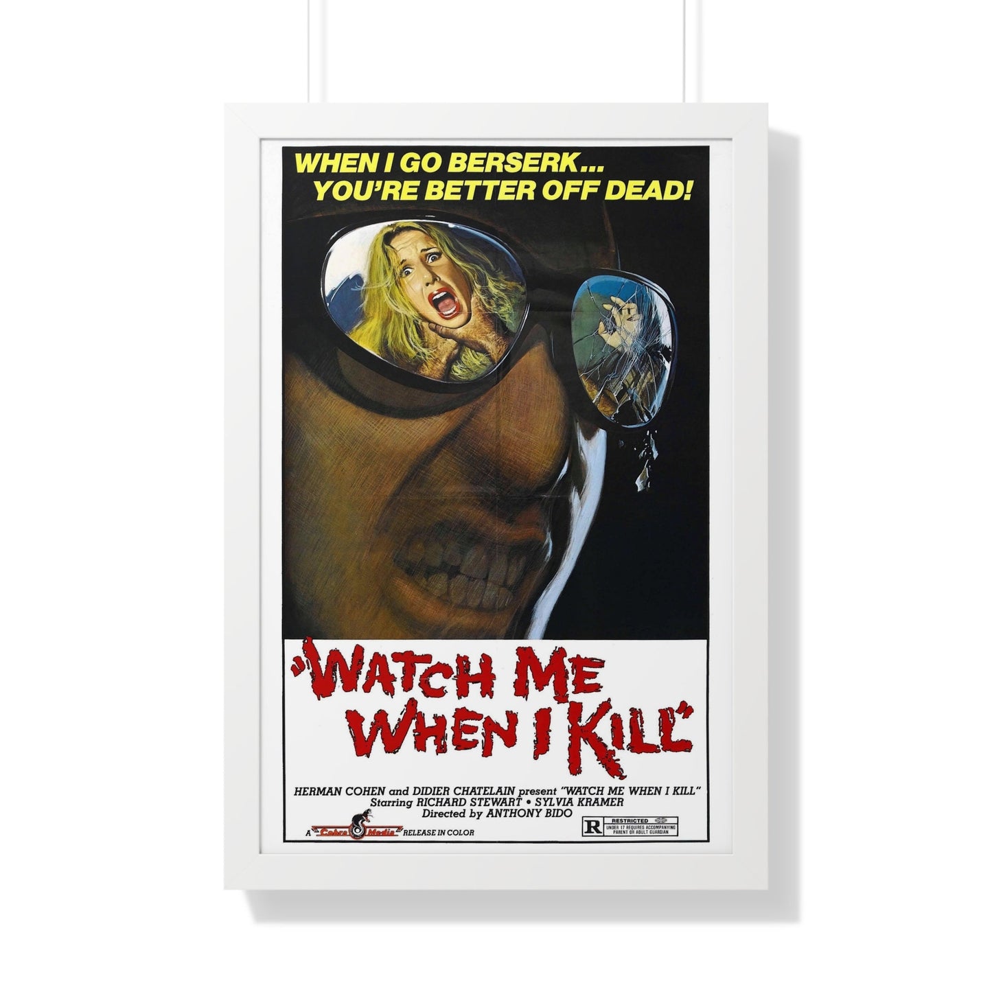 WATCH ME WHEN I KILL 1977 - Framed Movie Poster-20" x 30"-The Sticker Space