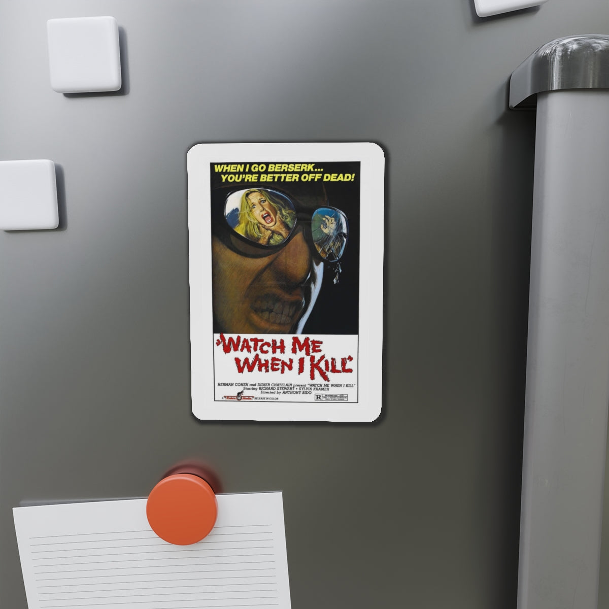 WATCH ME WHEN I KILL 1977 Movie Poster - Refrigerator Magnet-The Sticker Space