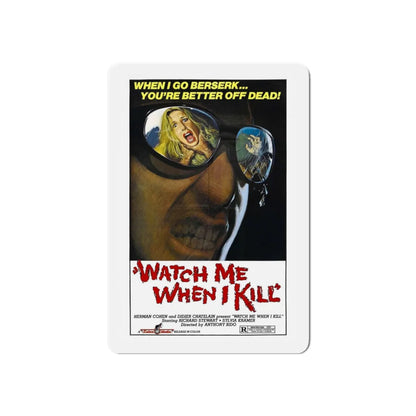 WATCH ME WHEN I KILL 1977 Movie Poster - Refrigerator Magnet 6 Inch - The Sticker Space