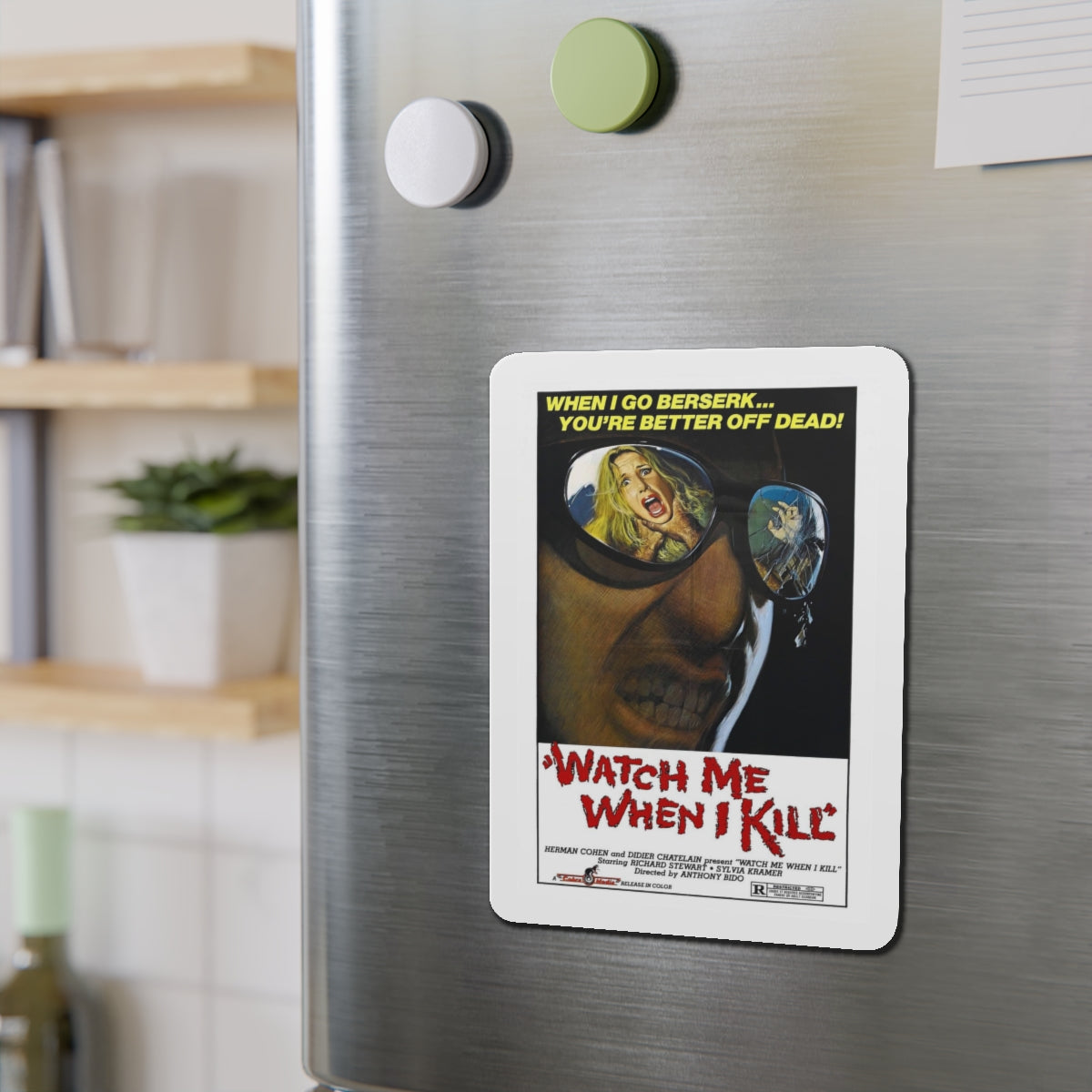 WATCH ME WHEN I KILL 1977 Movie Poster - Refrigerator Magnet-The Sticker Space