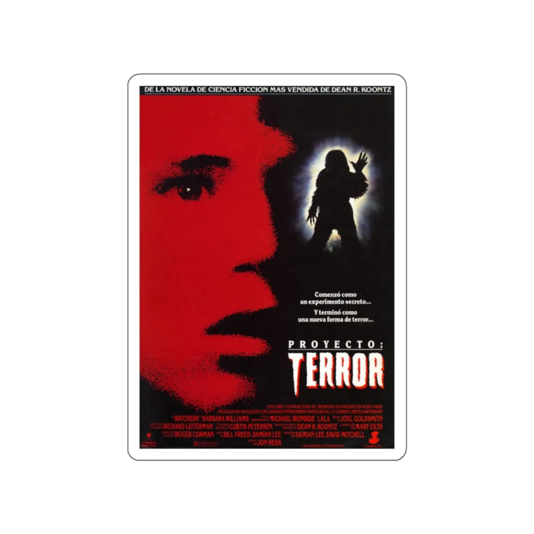 WATCHERS 1988 Movie Poster STICKER Vinyl Die-Cut Decal 2 Inch - The Sticker Space