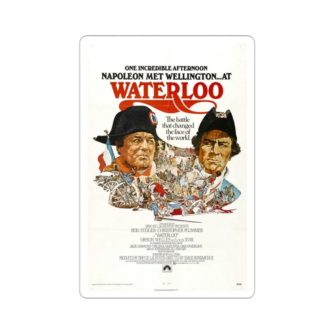 Waterloo 1970 Movie Poster STICKER Vinyl Die-Cut Decal 3 Inch - The Sticker Space