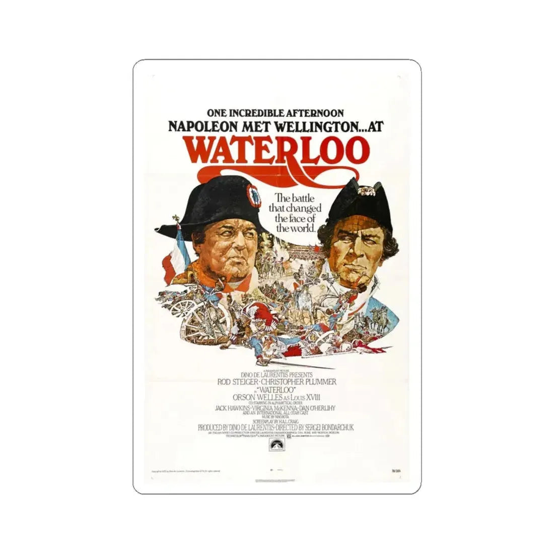Waterloo 1970 Movie Poster - STICKER Vinyl Kiss-Cut Decal 6 Inch White - The Sticker Space