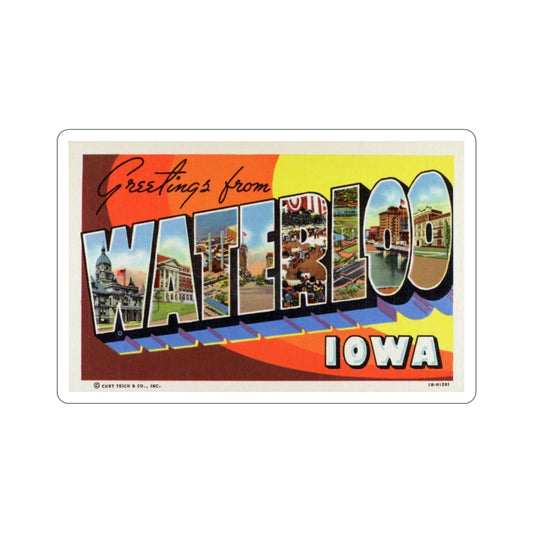 Waterloo Iowa (Greeting Cards) STICKER Vinyl Die-Cut Decal-6 Inch-The Sticker Space