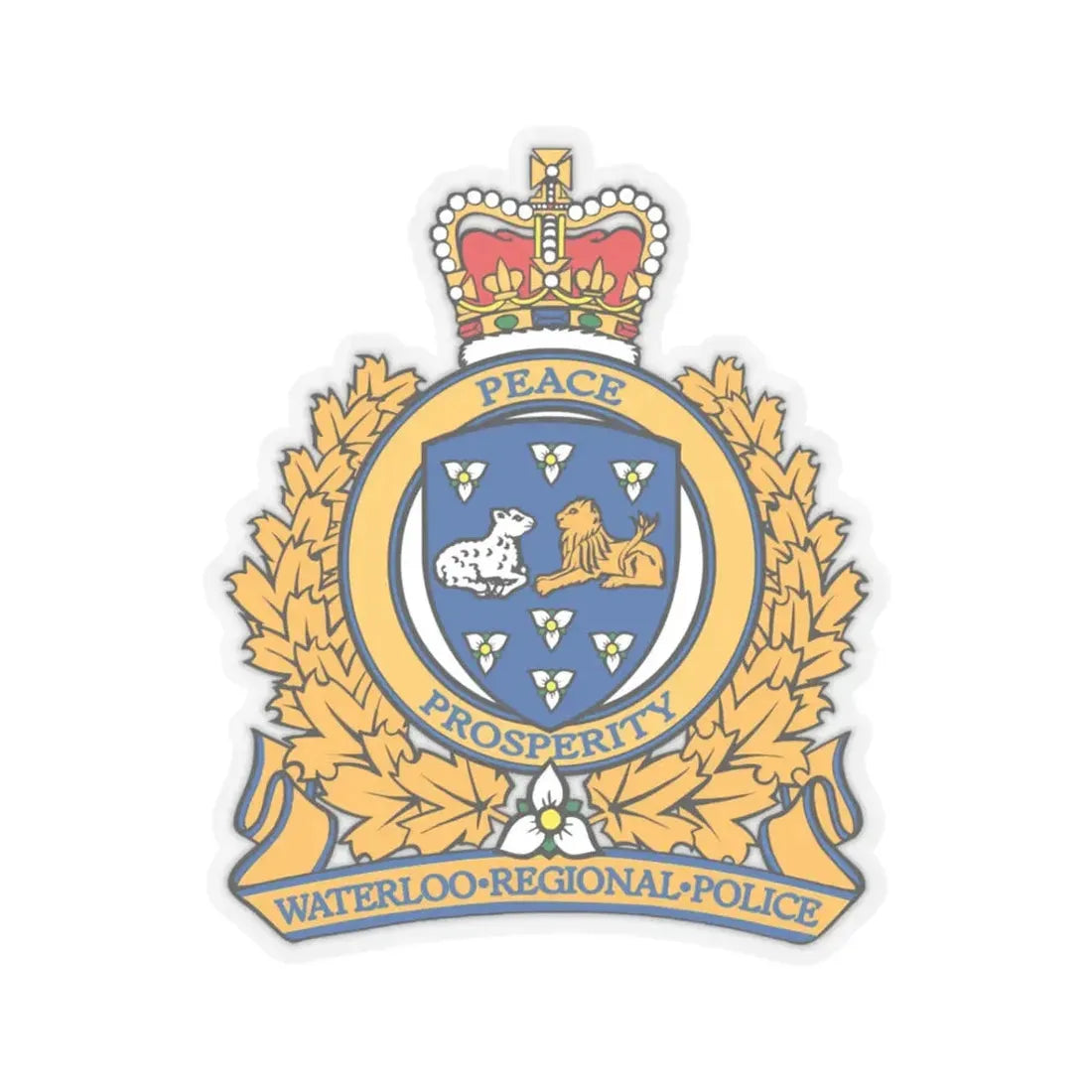Waterloo Regional Police - STICKER Vinyl Kiss-Cut Decal 3 Inch Transparent - The Sticker Space