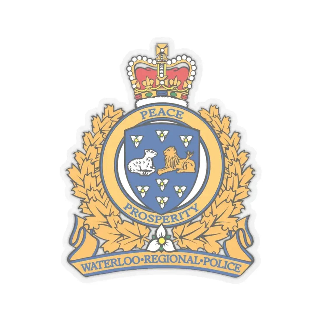 Waterloo Regional Police - STICKER Vinyl Kiss-Cut Decal 4 Inch Transparent - The Sticker Space