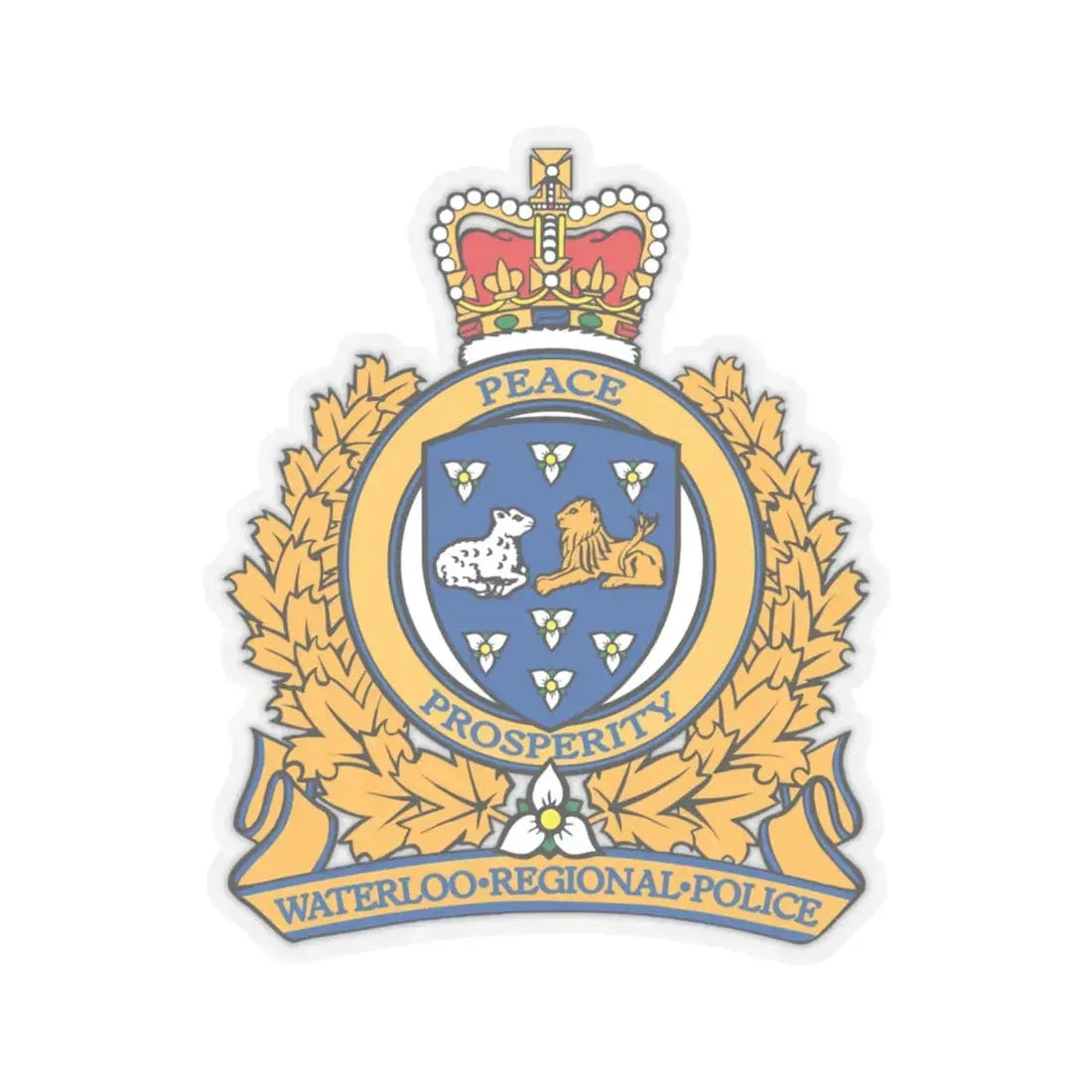 Waterloo Regional Police - STICKER Vinyl Kiss-Cut Decal 6 Inch Transparent - The Sticker Space