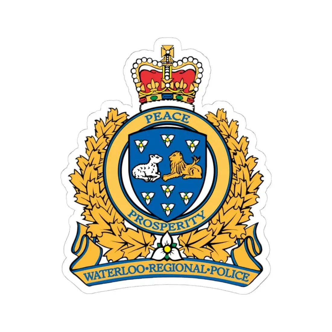 Waterloo Regional Police - STICKER Vinyl Kiss-Cut Decal 6 Inch White - The Sticker Space