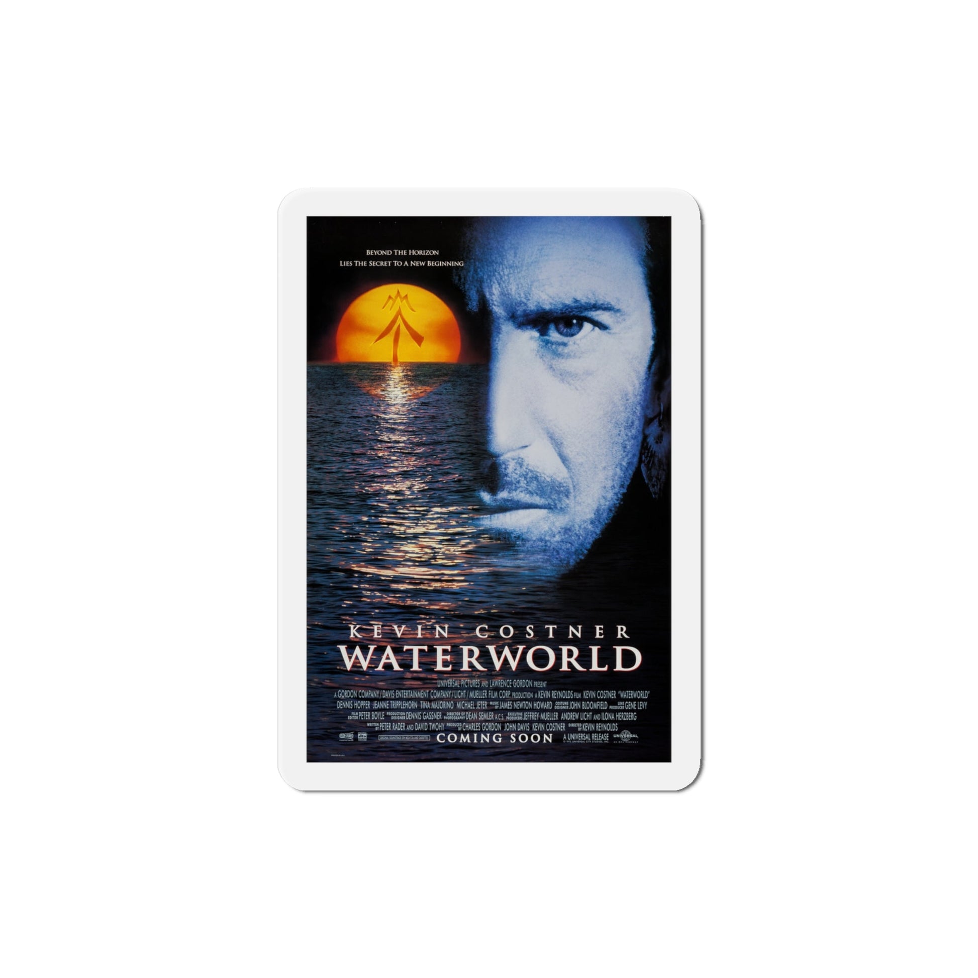 Waterworld 1995 Movie Poster Die-Cut Magnet-4" x 4"-The Sticker Space