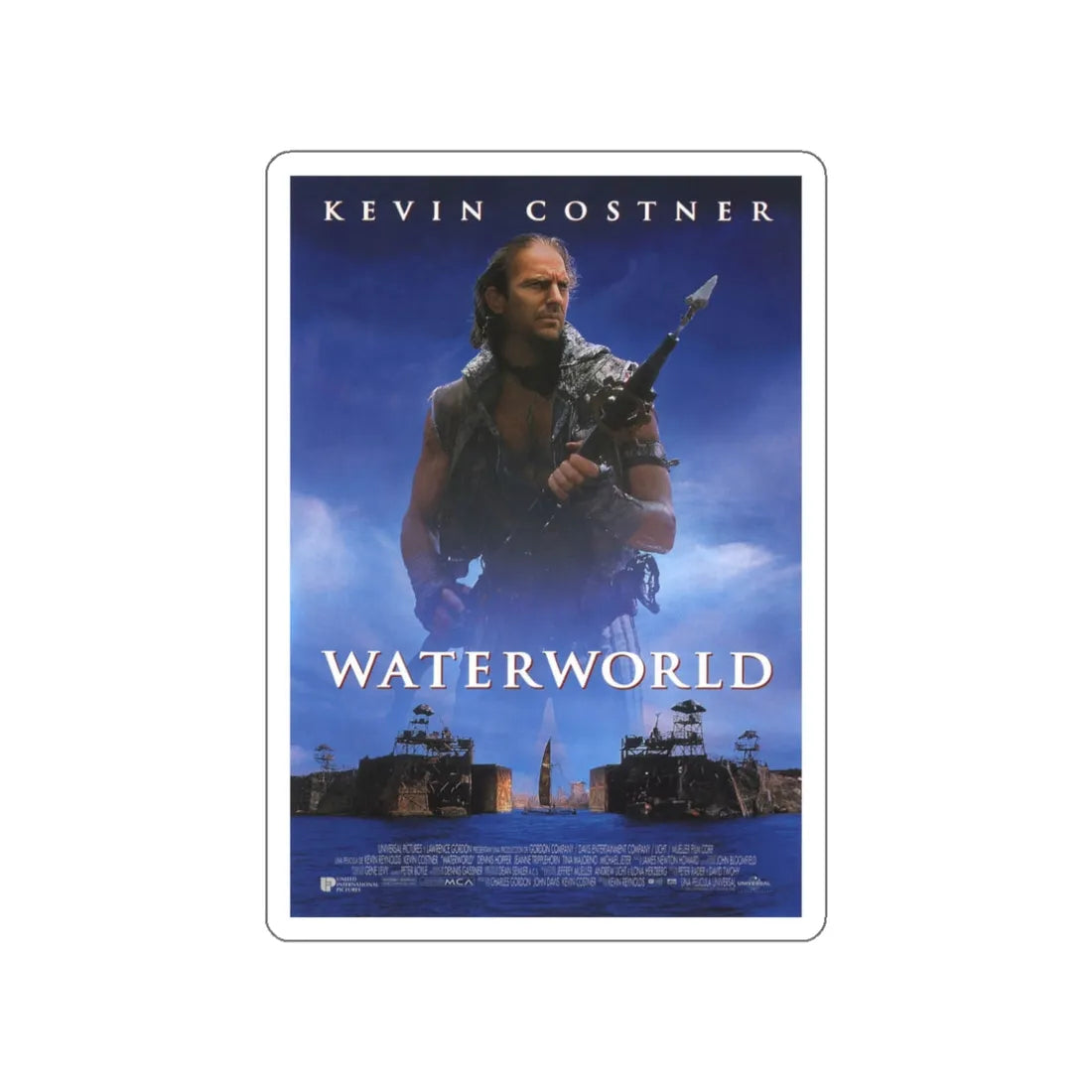 WATERWORLD 1995 Movie Poster STICKER Vinyl Die-Cut Decal 3 Inch - The Sticker Space