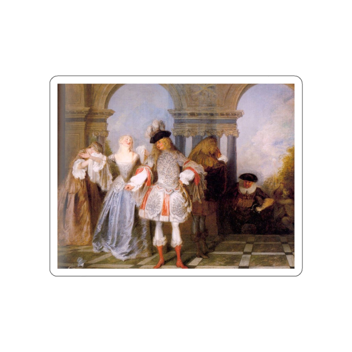 WATTEAU, Jean-Antoine - 1 (Artwork) STICKER Vinyl Die-Cut Decal-White-The Sticker Space