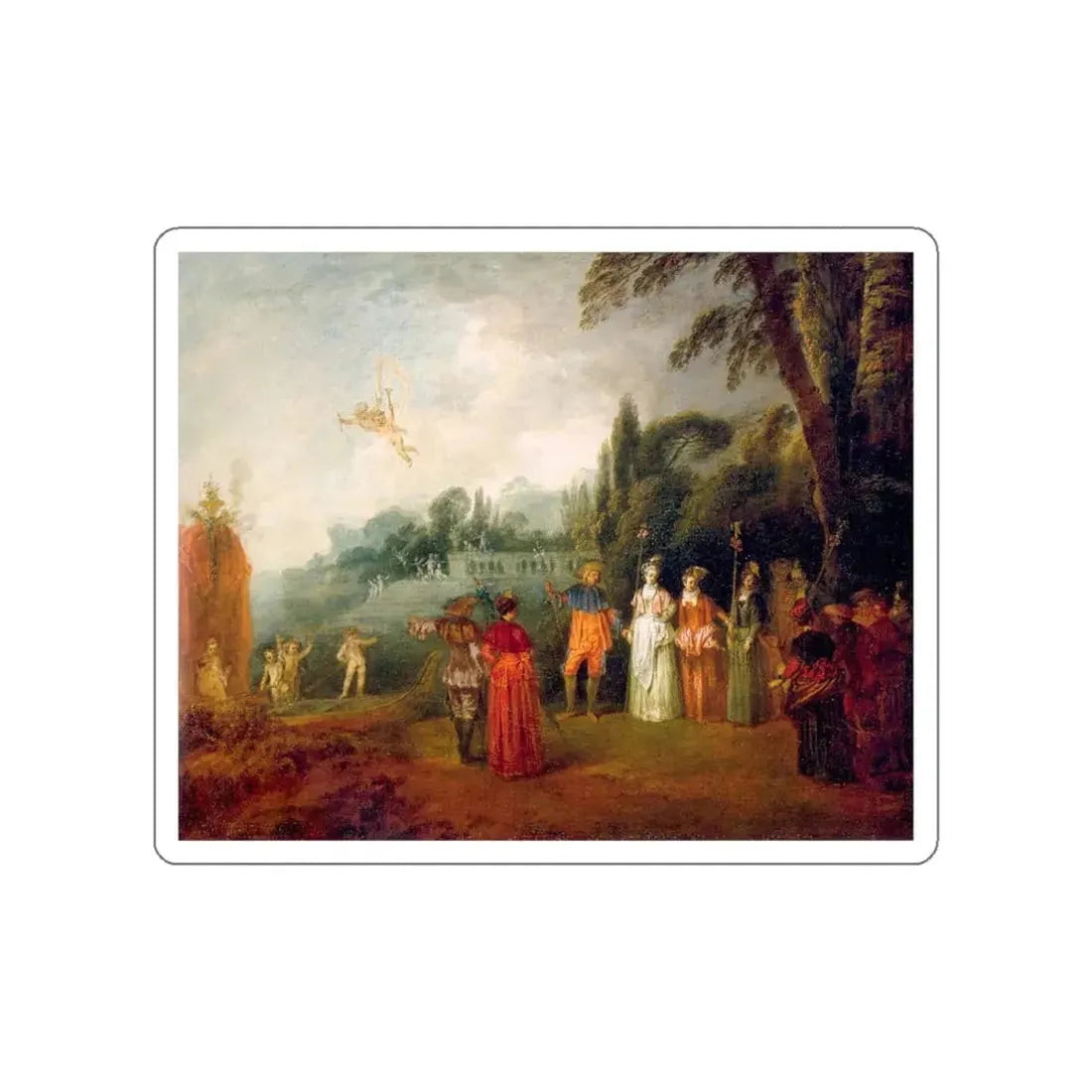 WATTEAU, Jean-Antoine - 15 (Artwork) STICKER Vinyl Die-Cut Decal White Die-Cut 5 Inch - The Sticker Space