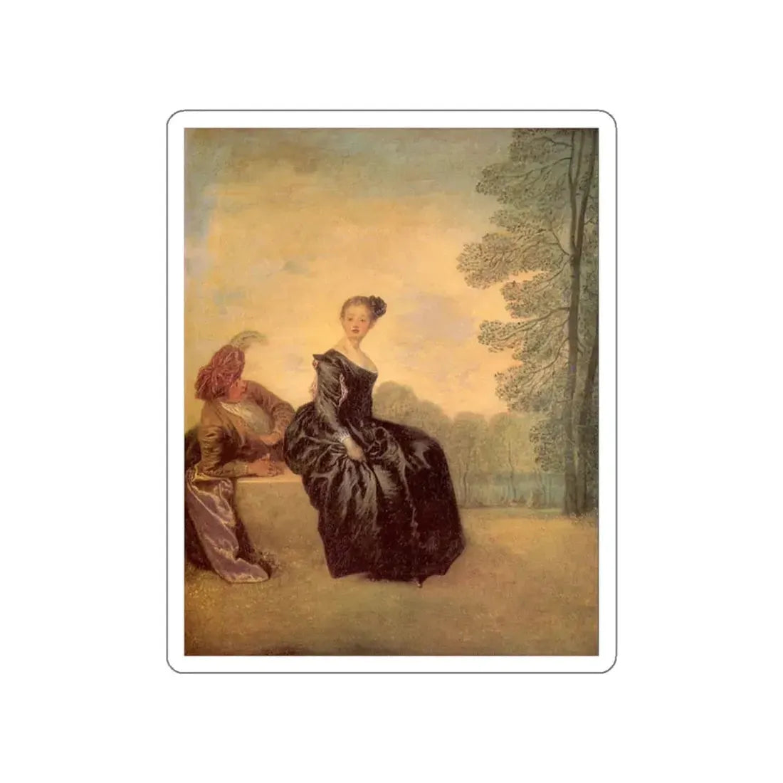 WATTEAU, Jean-Antoine - 26 (Artwork) STICKER Vinyl Die-Cut Decal White Die-Cut 2 Inch - The Sticker Space
