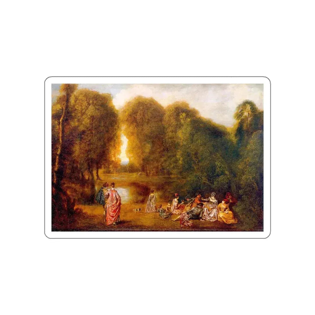 WATTEAU, Jean-Antoine - 28 (Artwork) STICKER Vinyl Die-Cut Decal White Die-Cut 4 Inch - The Sticker Space