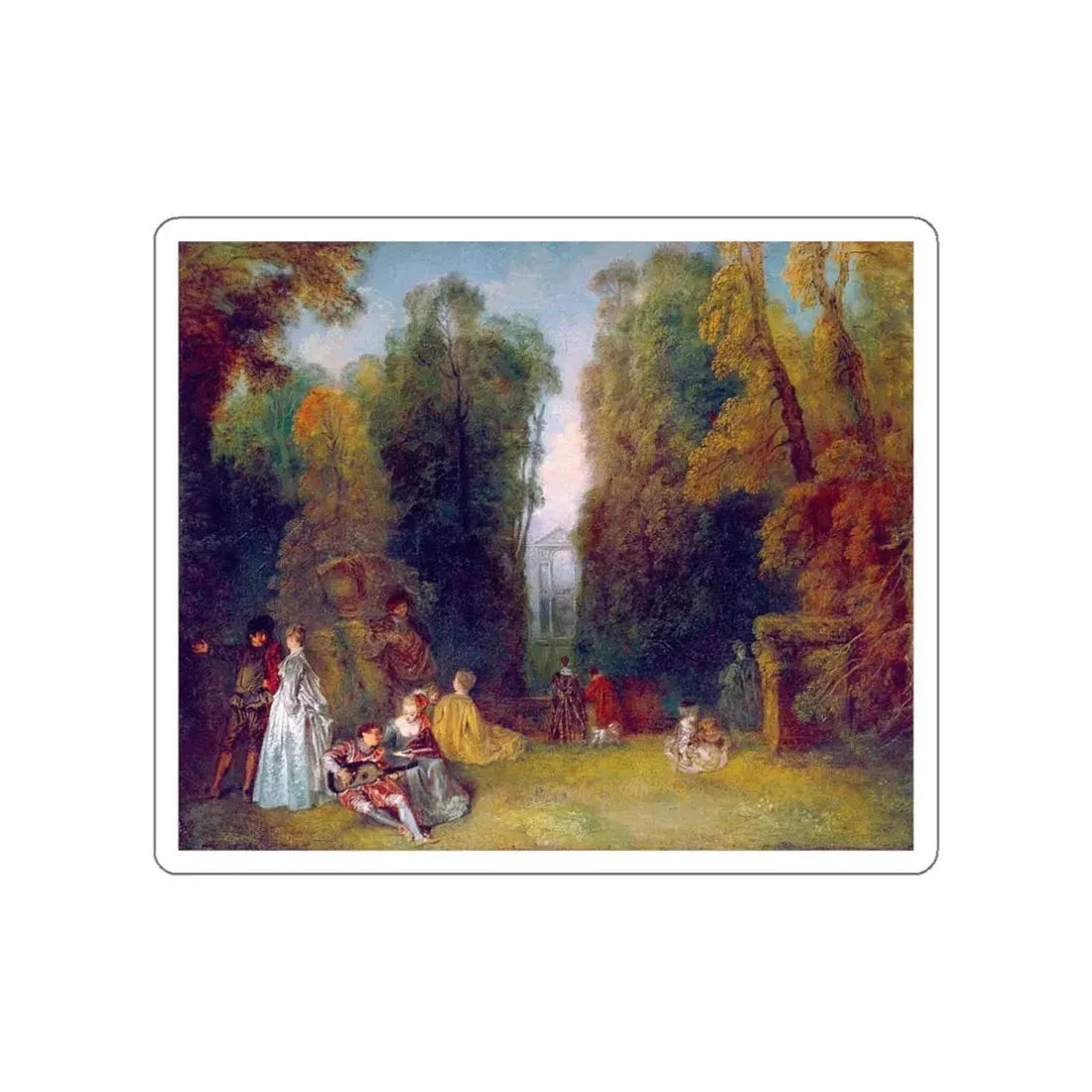WATTEAU, Jean-Antoine - 29 (Artwork) STICKER Vinyl Die-Cut Decal White Die-Cut 3 Inch - The Sticker Space